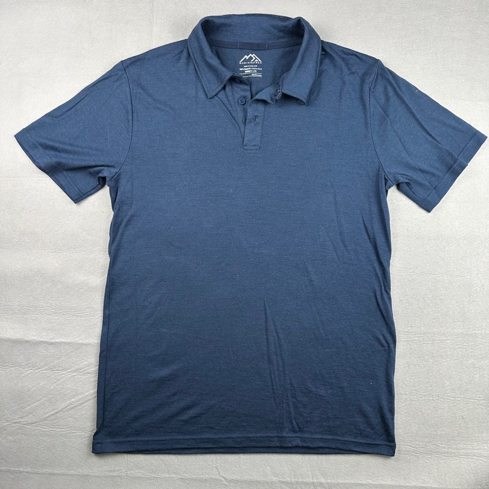 Merino Tech Mens Merino Lite Polo Shirt Navy Blue 100% Superfine Merino Wool M
